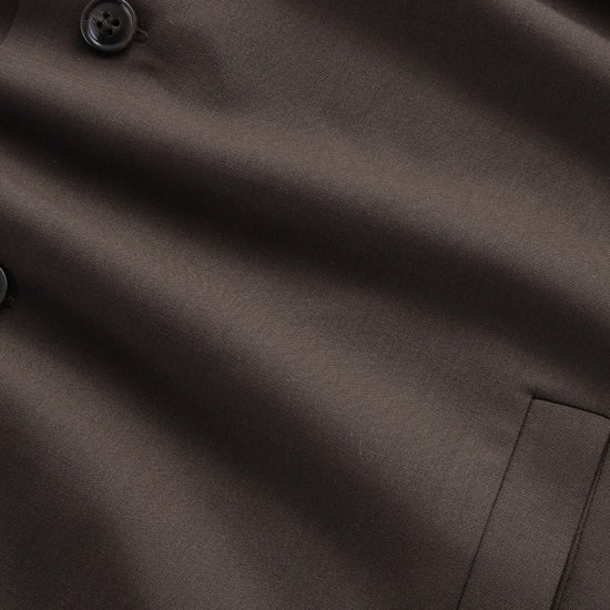 Zander Washable Wool Blend Regular Fit Overshirt Deep Truffle