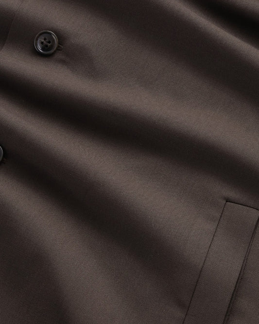 Zander Washable Wool Blend Regular Fit Overshirt Deep Truffle