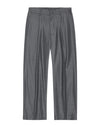 Kay Twill Flannel Relaxed Fit Pleated Trousers Grey Stripe