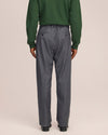 Kay Twill Flannel Relaxed Fit Pleated Trousers Grey Stripe