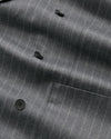 Jordin Brushed Wool Twill Flannel Relaxed Fit Double Breasted Vest Grey Str