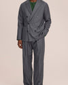 Jordin Brushed Wool Twill Flannel Relaxed Fit Double Breasted Vest Grey Str