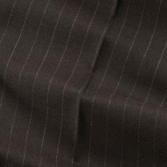 Robin Twill Relaxed Fit Double Pleated Pinstripe Trousers Brown Stripe