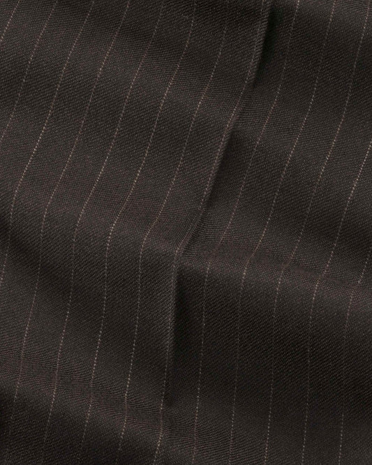 Robin Twill Relaxed Fit Double Pleated Pinstripe Trousers Brown Stripe
