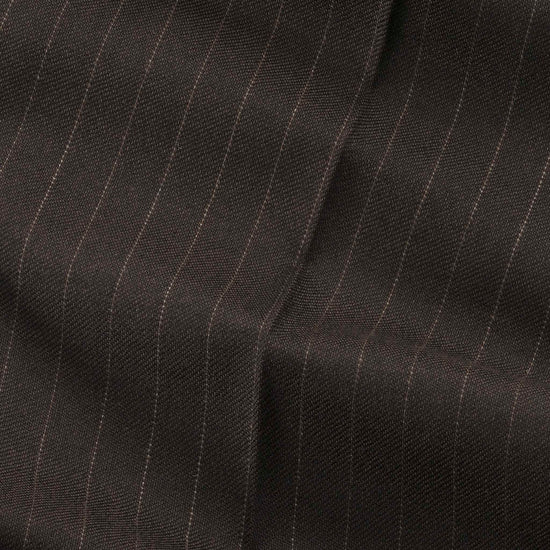 Robin Twill Relaxed Fit Double Pleated Pinstripe Trousers Brown Stripe