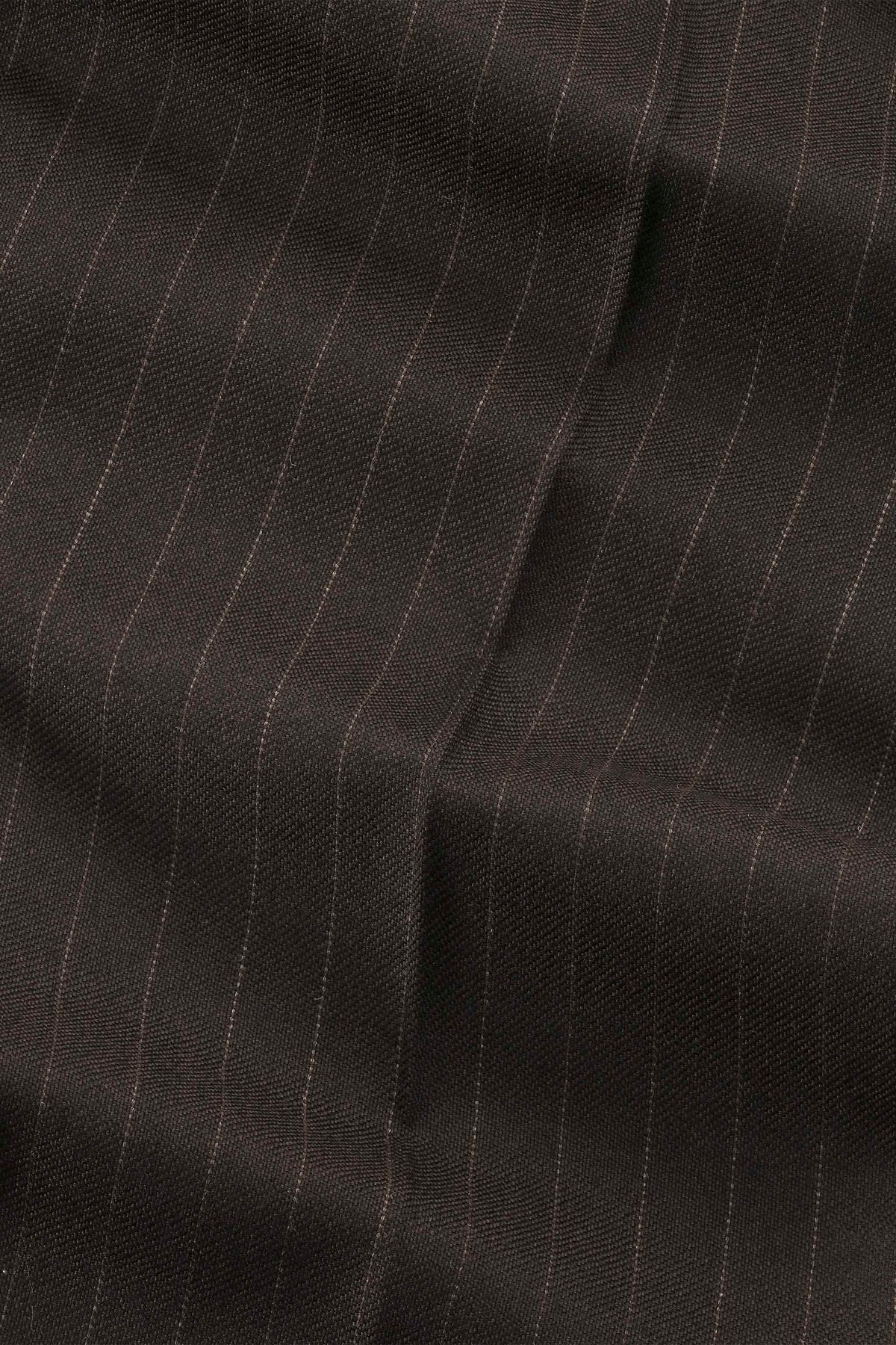 Robin Twill Relaxed Fit Double Pleated Pinstripe Trousers Brown Stripe