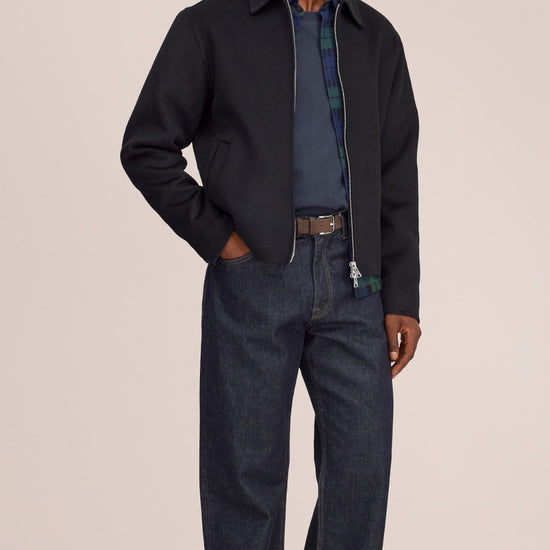 Arlo Double Faced Wool Blend Regular Fit Jacket Black