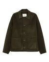 Morgan Brushed Wool Regular Fit Overshirt Dark Army