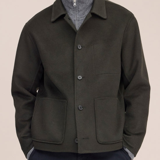 Morgan Brushed Wool Regular Fit Overshirt Dark Army