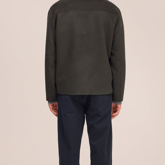 Morgan Brushed Wool Regular Fit Overshirt Dark Army