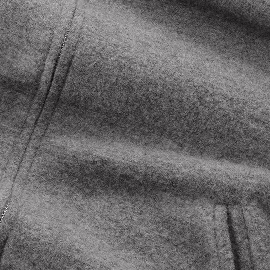 Boiled Merino Wool Full Zip Overshirt Dark Grey Melange
