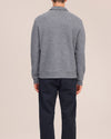 Boiled Merino Wool Full Zip Overshirt Dark Grey Melange