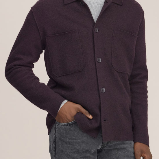 Jonas Merino Wool Regular Fit Overshirt Winetasting