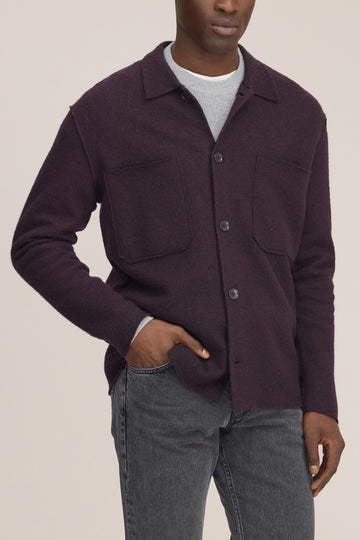 Jonas Merino Wool Regular Fit Overshirt Winetasting