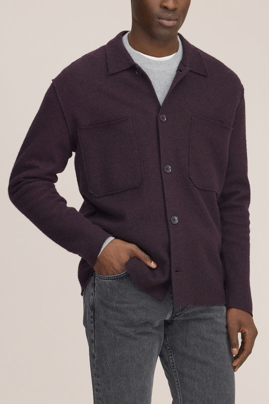 Jonas Merino Wool Regular Fit Overshirt Winetasting