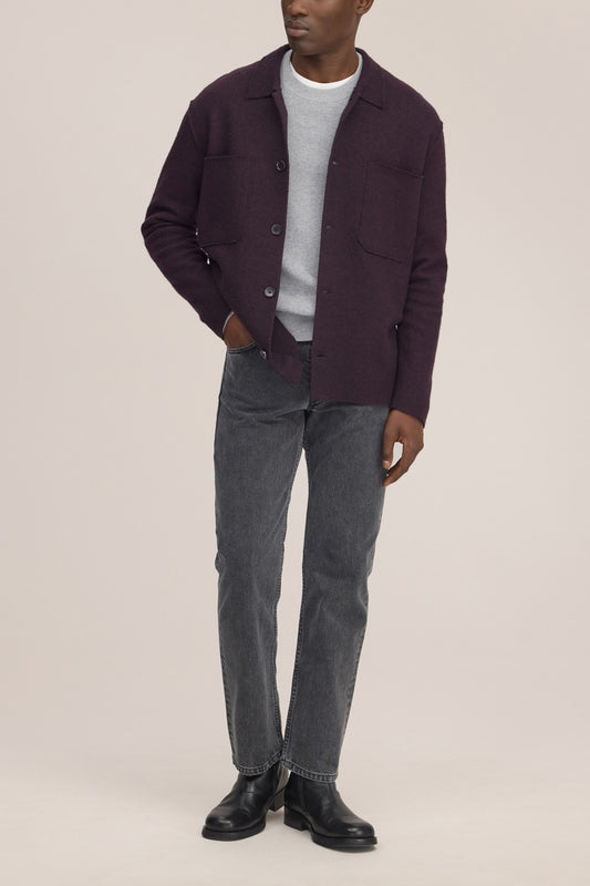 Jonas Merino Wool Regular Fit Overshirt Winetasting