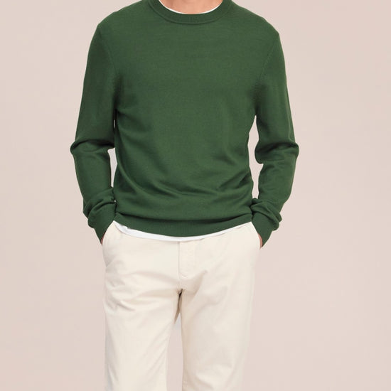Ted Merino Wool Regular Fit Pullover Eden Green
