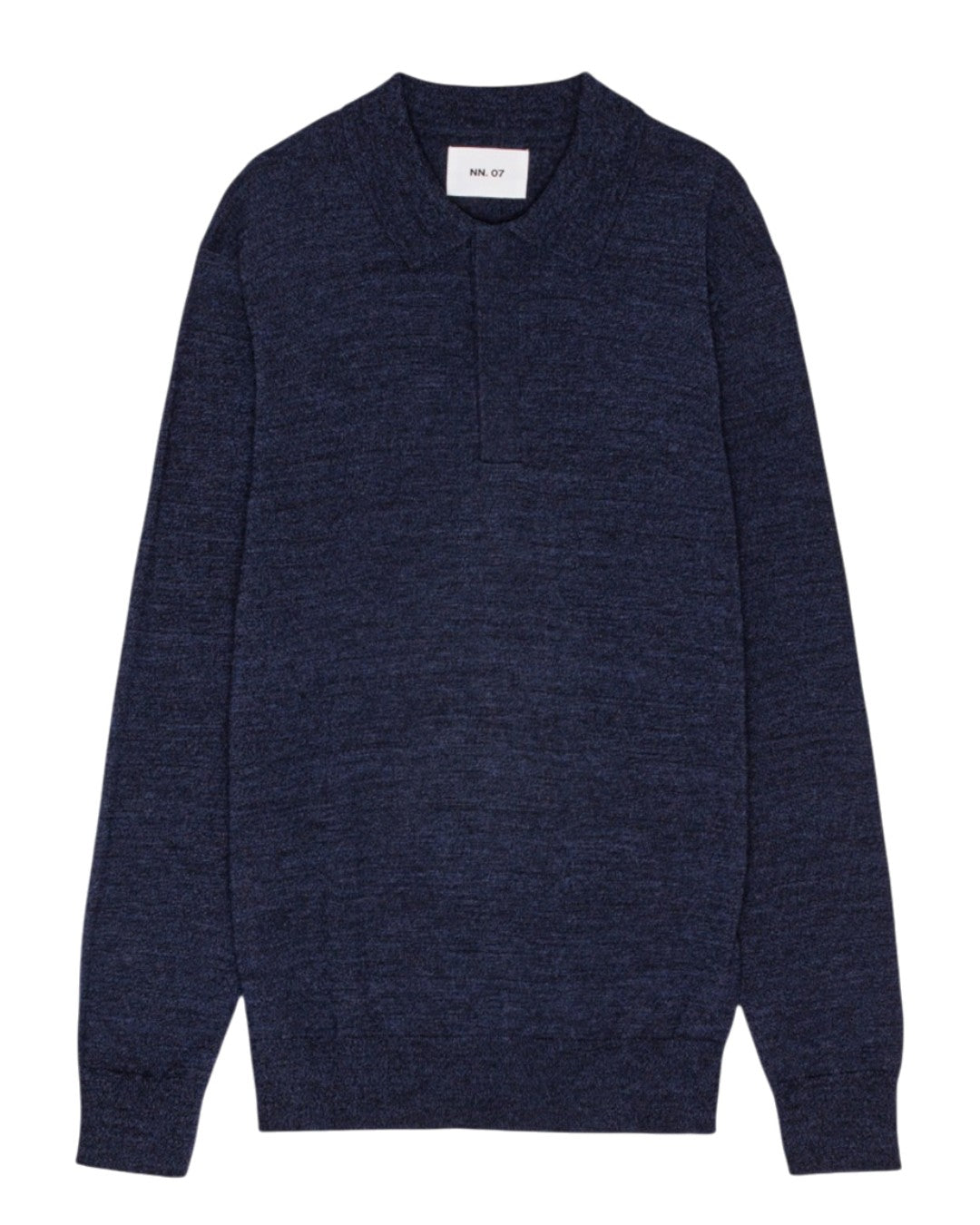 Emerson Polo Merino Wool Hidden Button Regular Fit Pullover Navy Blue
