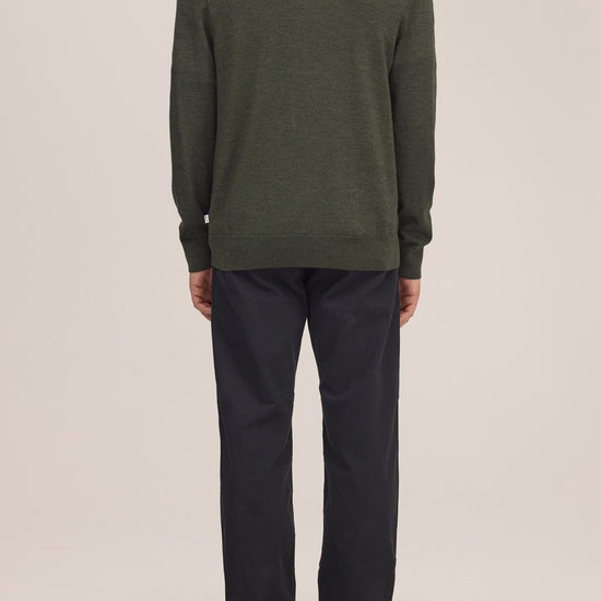 Emerson Polo Merino Wool Hidden Button Regular FIt Pullover Dark Army