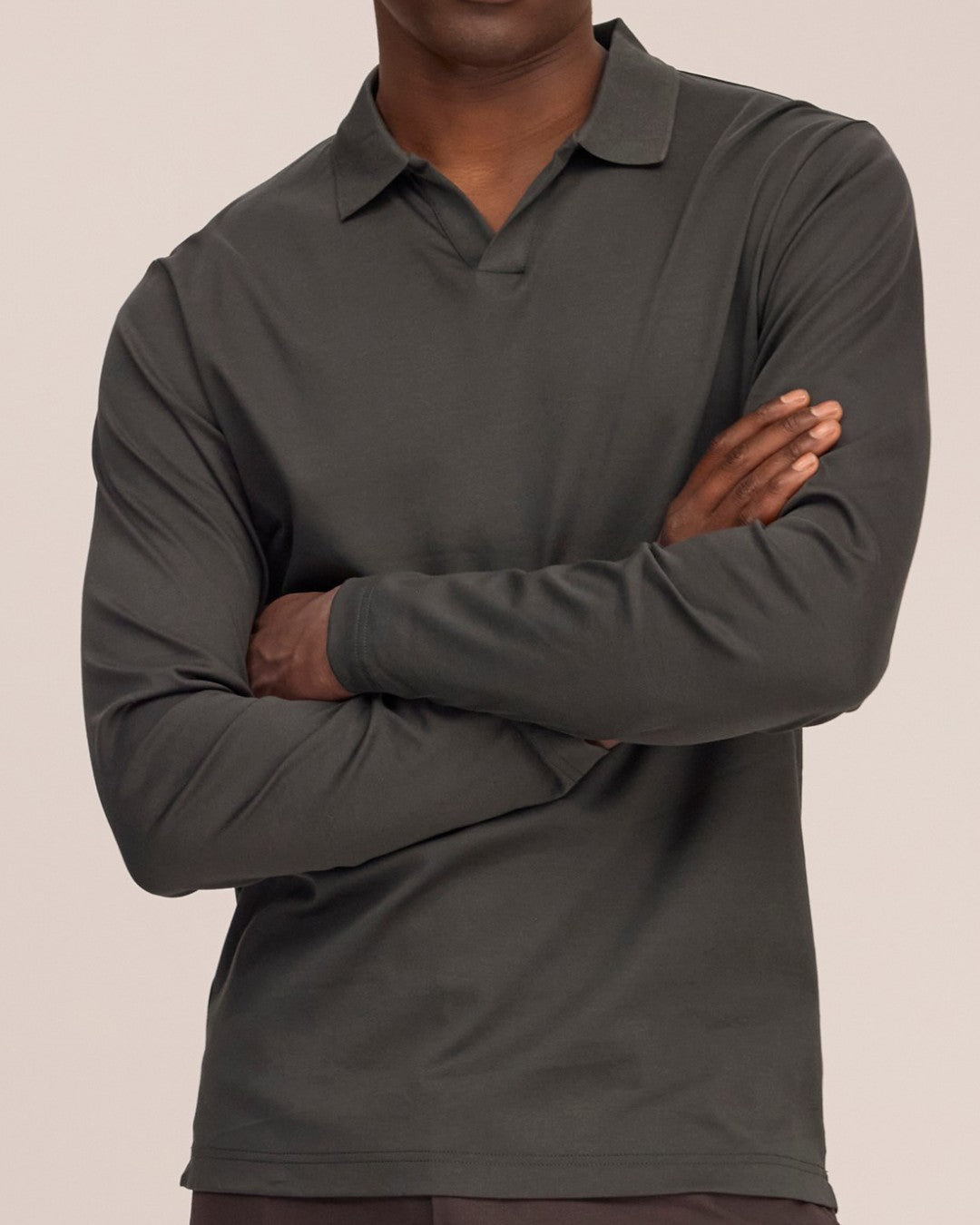 Emerson Polo Merino Wool Hidden Button Regular FIt Pullover Dark Army