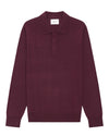 Emerson Polo Merino Wool Hidden Button Regular Fit Pullover Winetasting