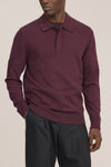 Emerson Polo Merino Wool Hidden Button Regular Fit Pullover Winetasting