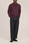 Emerson Polo Merino Wool Hidden Button Regular Fit Pullover Winetasting