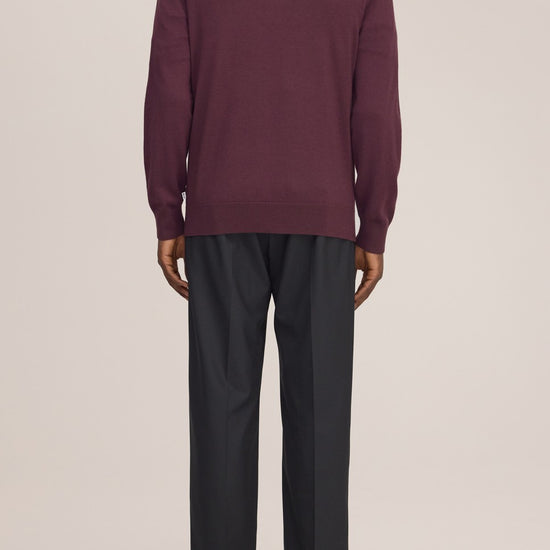 Emerson Polo Merino Wool Hidden Button Regular Fit Pullover Winetasting