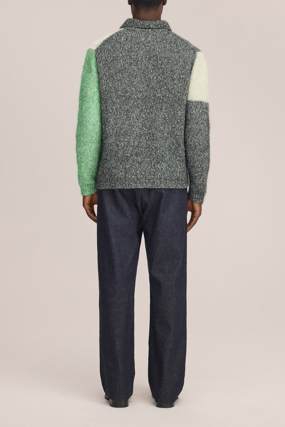 Erling Cable Alpaca Wool Blend Cable Knit Pullover Green Check