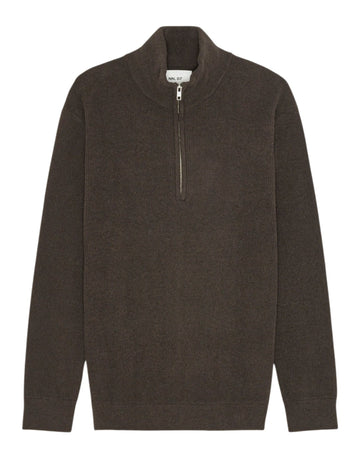 Danny Half Zip Lightweight Sweater Deep Truffle
