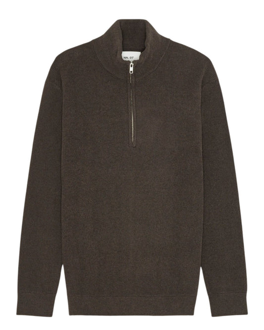 Danny Half Zip Lightweight Sweater Deep Truffle
