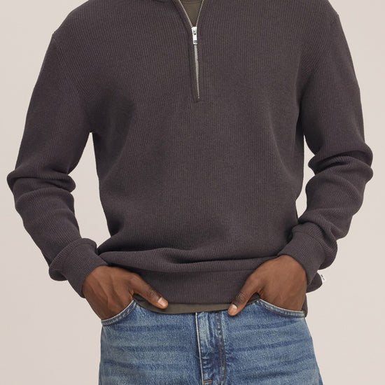 Danny Half Zip Lightweight Sweater Deep Truffle