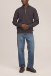 Danny Half Zip Lightweight Sweater Deep Truffle