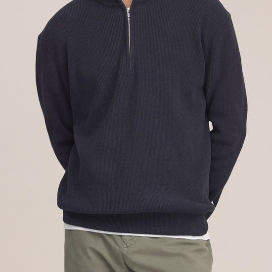 Danny Half Zip Lightweight Sweater Navy Blue