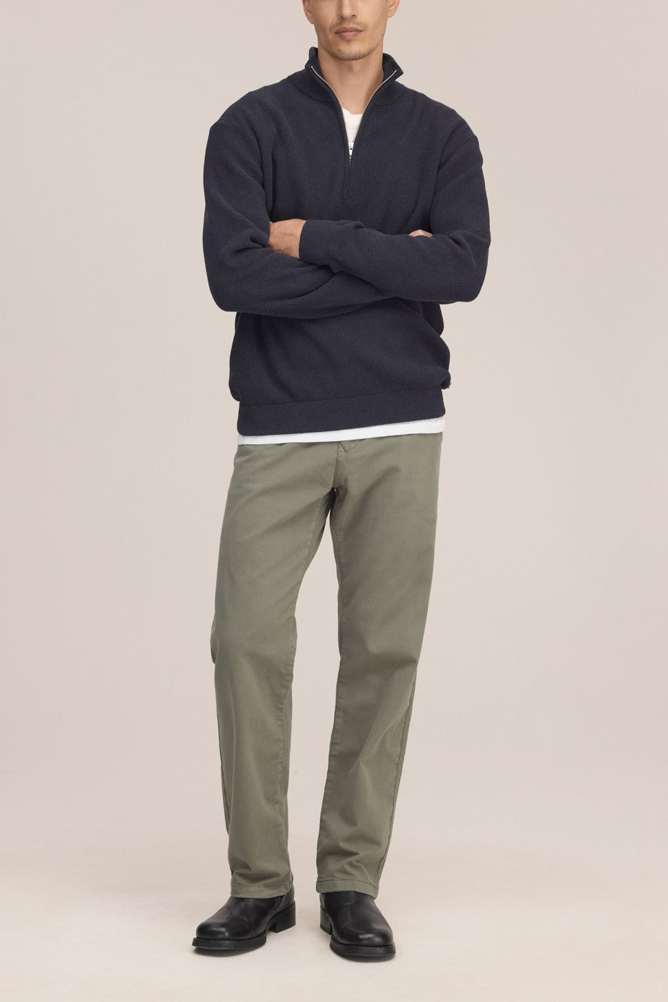 Danny Half Zip Lightweight Sweater Navy Blue