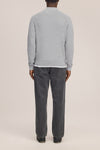 Hope Rib Cotton Cashmere Blend Open Polo Collar Pullover Grey Melange