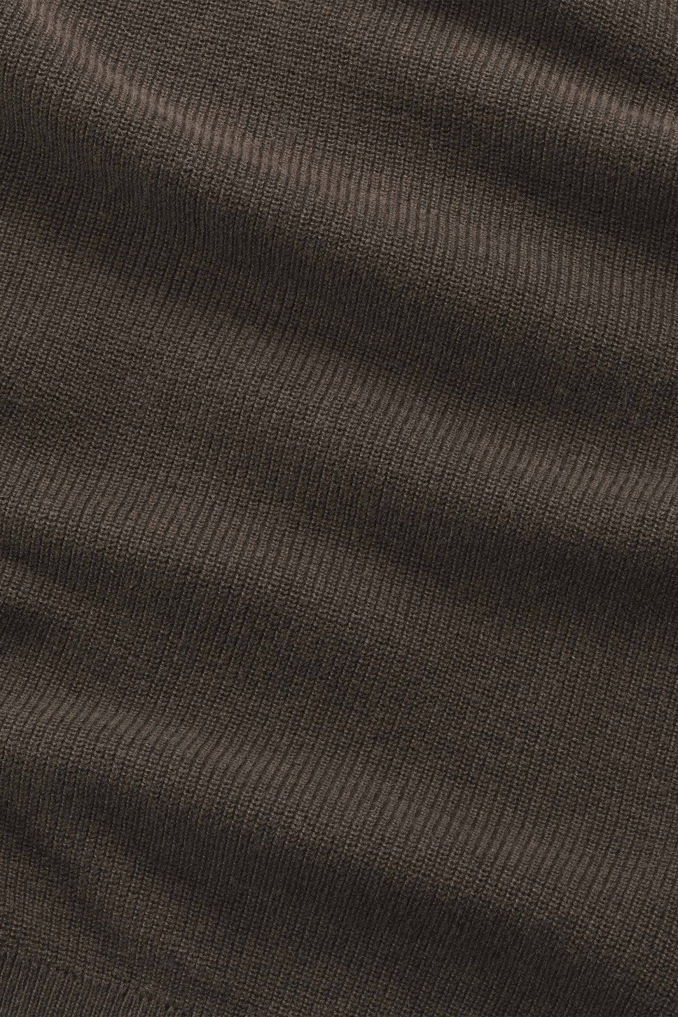 Hope Rib Cotton Cashmere Blend Open Polo Collar Pullover Brown Melange