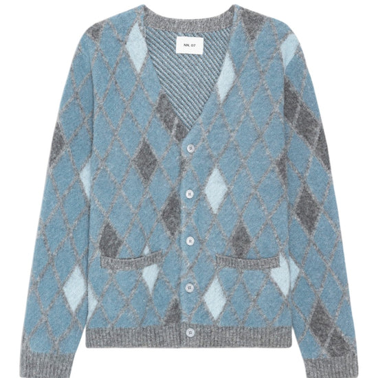 Chris Alpaca Wool Blend Relaxed Fit Cardigan Light Grey Multi