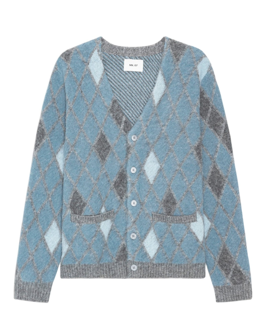 Chris Alpaca Wool Blend Relaxed Fit Cardigan Light Grey Multi