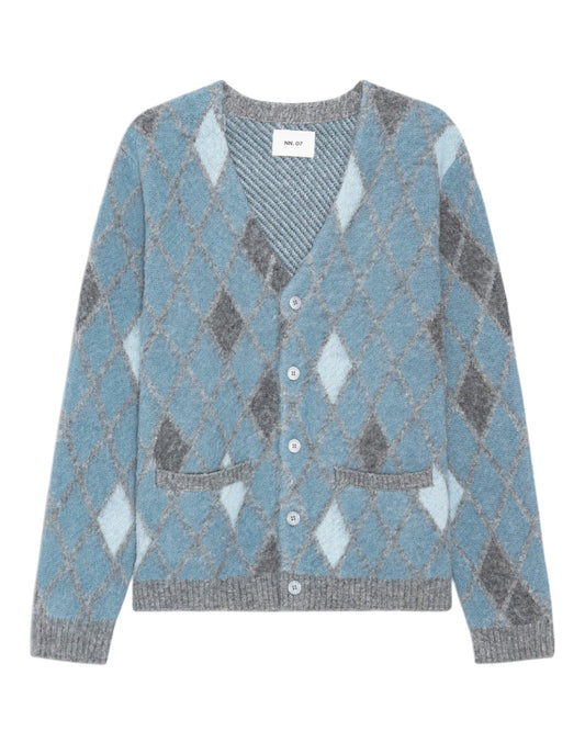 Chris Alpaca Wool Blend Relaxed Fit Cardigan Light Grey Multi