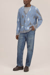 Chris Alpaca Wool Blend Relaxed Fit Cardigan Light Grey Multi