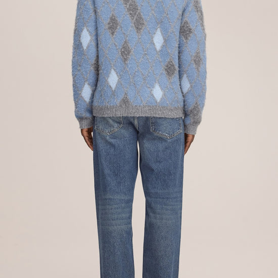Chris Alpaca Wool Blend Relaxed Fit Cardigan Light Grey Multi