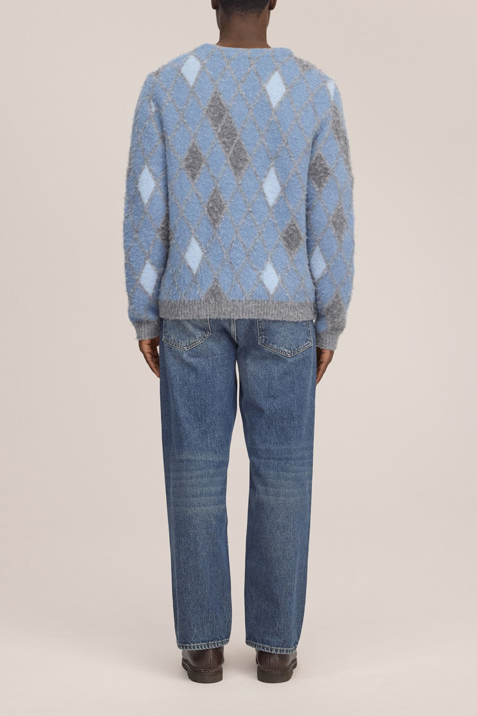 Chris Alpaca Wool Blend Relaxed Fit Cardigan Light Grey Multi