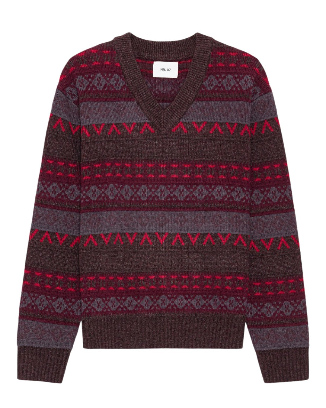 Tobias V Neck Wool Blend Relaxed Fit Cardigan Multi Shades