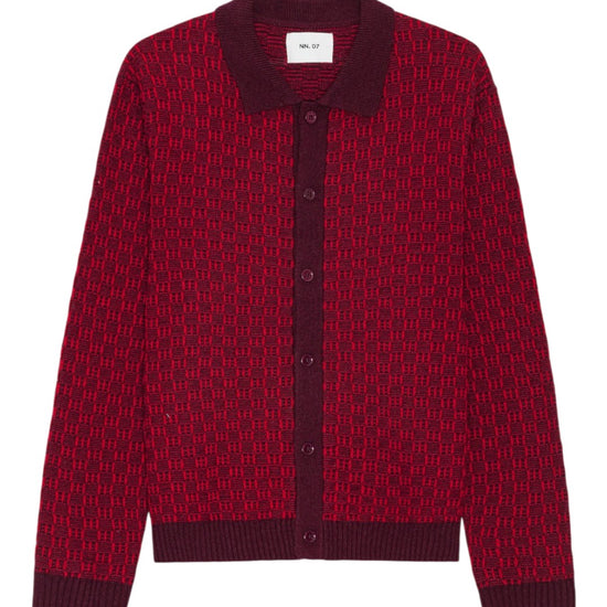 Thor Wool Blend Regular Fit Polo Cardigan Winetasting