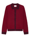 Thor Wool Blend Regular Fit Polo Cardigan Winetasting