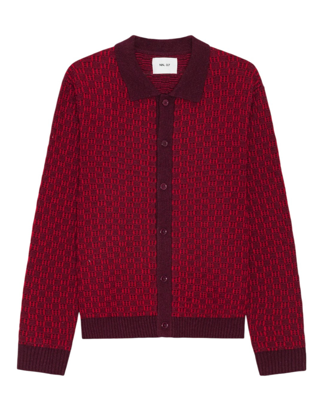 Thor Wool Blend Regular Fit Polo Cardigan Winetasting