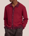 Thor Wool Blend Regular Fit Polo Cardigan Winetasting