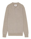 Emerson Polo Merino Wool Hidden Button Regular Fit Pullover White Pepper