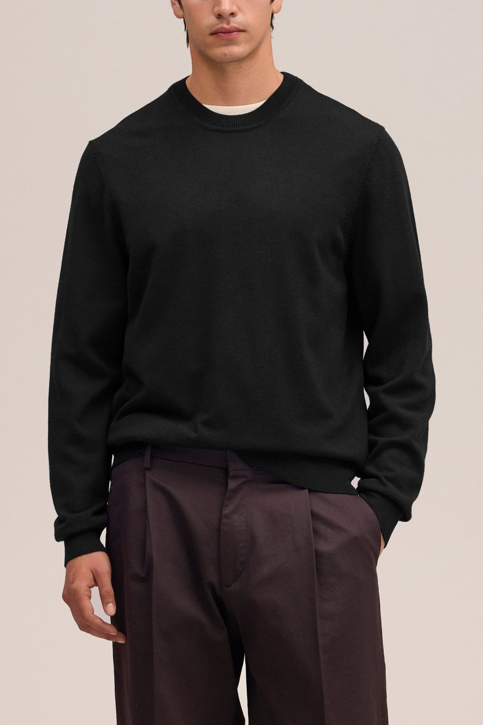 Ted Merino Wool Regular Fit Pullover Black